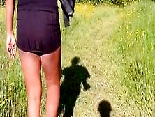 Candid - Miniskirt Riding Up Walking Through The Park Reveling Bubble Butt Of Sexy Latina Pov Voyeu