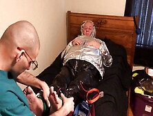 Jun 14 2022 - Rubber Boy Gets Tied Up & Breath Controlled In Silver Nylon