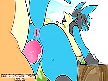 Horny Pokemon Stud Charizard Stuffing Blue Hottie From Behind