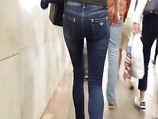 Behind The Junior Woman With Tight Round Ass