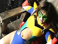 Super Heroine Was Caught And Gets Tied Up For Some Pussy To