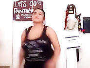 Chubby Latina Playing Just Dance