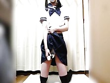 制服コスでイっても止めない連続絶頂電マオナニー Toy Masturbation Orgasm With Japanese Cosplay.  Selfie
