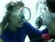 Sexy Blonde And Brunette Underwater In Swimming Pool Scuba Diving Part 3