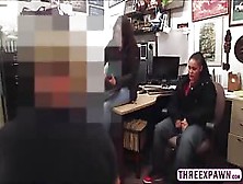 Big Ass Lesbian Thief Tricked On Sucking Dick While Her Lesbian Friend Is Watching Her
