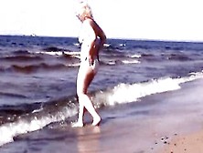 Goddess Cougar Inside A White Bikini On The Beach