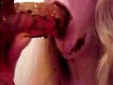 Dirty Bitch Sucking Shit Covered Dildo