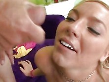 Sexy Ally Kay Gets Her Face Blasted With Warm Nut Juice