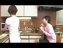 Japanese Lesbians Fool Around In The Kitchen