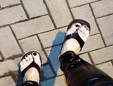 Sexy Feet And Latex Flip Flops