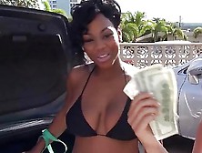 White And Ebony Gals Flash Tits For Cash