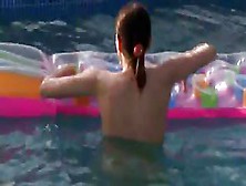 Sexy Babysitter Masturbation In The Pool
