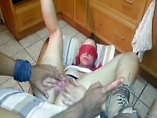 Blindfolded Sub Pisses In Own Face And Get It Rough