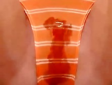 Wetting Orange Panties