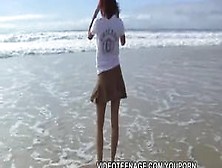 Lovely Nudist Girl At Beach
