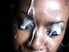 Awesome Ebony Double Blowjob And Facial