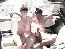 Couple On A Speed Boat Have Oral Sex,  Bitch Deep Throats The Cock