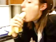 Stewardess Giving Bj Tips With Banana