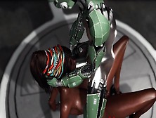 Male Android Rams Hard A Hot Ebony In The Lab