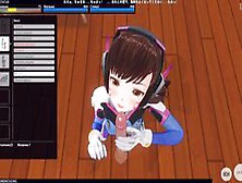 3D Hentai Overwatch Pov D. Va Blowjob