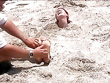 Redhead Hollis Beach Buried Feet Tickled