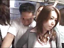 Asian Babe Strokes His Cock On A Public Bus