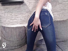 Jeans Strip Mit High Heels