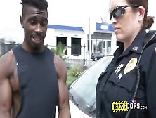 Black Guy Gets Into An Interracial Threesome After Escaping From The Police.  Check The Full Video