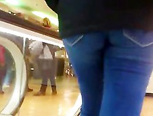 Nice Fanny On Escalator In A Voyeur Street Candid Clip