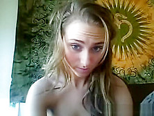 Awesome Blonde Teen Showing Her Shaved Pussy To The World