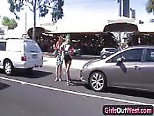 Horny Lesbians Fuck In Public