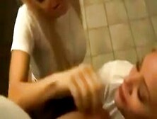 Two Girls Lucky Guy Gets A Great Blowjob Handjob Combo
