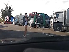 Slutty French Milf Recorded While Flashing In Public