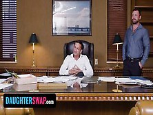 Daughter Swap - Hot Teen Dixie Lynn's First Day On The Job Turns Into Hardcore Foursome With Her Boss