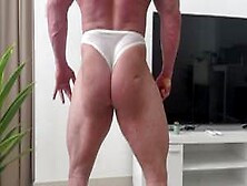Huge Bodybuilder Showing Of His Ass