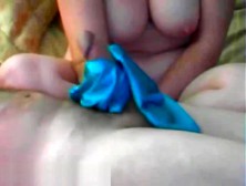 Busty Wife Gives Handjob With Her Panties