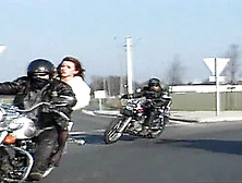 Sexy Brunette Chick Gets It On,  Outdoors,  And On A Motorcycle In This Hot Anal Sex