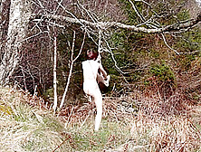 Naked Self Bondage In The Woods Gone Wrong