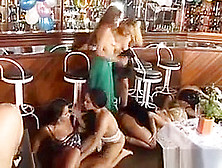 Wild Lesbian Orgy In Nightclub