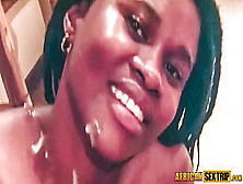 South Ebony Teeny Black Waitress Gets Heavy Sperm Shot Cums On