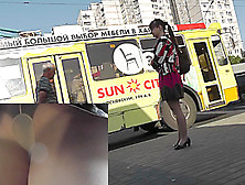 Upskirt In Public With Sexy Woman In Pantyhose