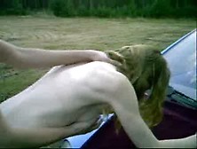 German Lesbians Fuck With Strap-On In Woods