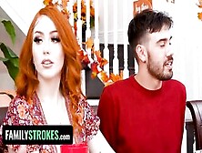 Red Head Stepsisters Arietta Adams & Cherry Fae Share Stud After Thanksgiving Lunch - Familystrokes