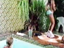 Sensuous Black Girl Strips While Dancing At The Pool