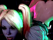 Hot Ass Blonde Slut Harley Quinn Hammered In The Wet Cunt And Mouth By Lots Of Gang Dudes