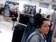 Upskirt Black Tights & Heels Out Shopping (With Face)