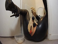 Anal Play - Anus Filled Up With Latex Clothes