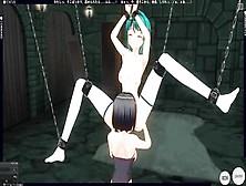 3D Cartoon Bondage The Girlfriend Took The School Girl To The Basement To Bring To Orgasms