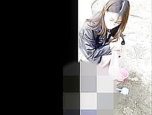 Smartphone Personal Shooting Cute Young Mom's Underwear With Bruises Playing In The Sandbox With Her Childu266A. 77