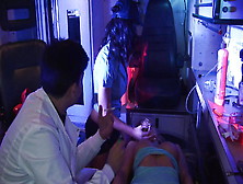 Having Wild Threesome Sex In The Ambulance